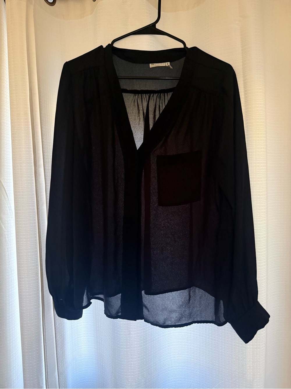 Women’s Black Sheer V-Neck Blouse - Unbranded size 12 asos